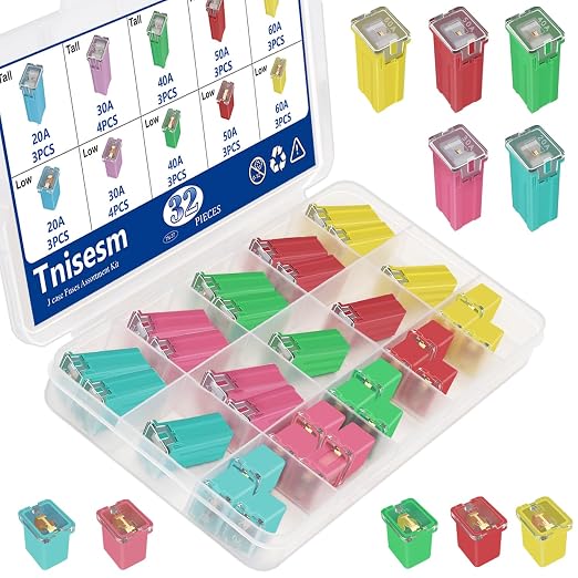 Tnisesm 32Pcs Jcase Fuses Assortment Kit, Low and Tall/STD Profile Box Shaped by Tnisesm