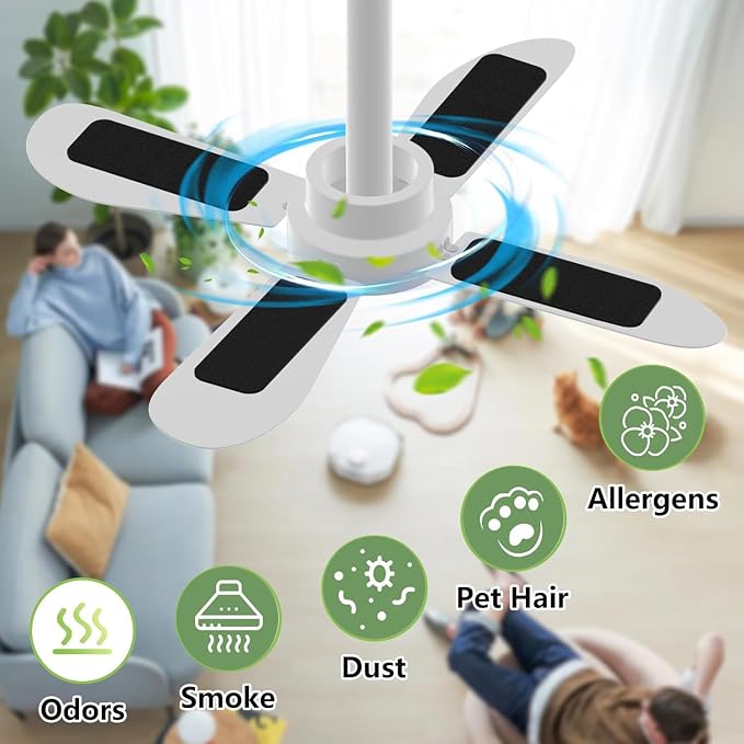 10 Pack Ceiling Fan Filters for Blades, Strong Activated Coconut Carbon Filter - Image 5