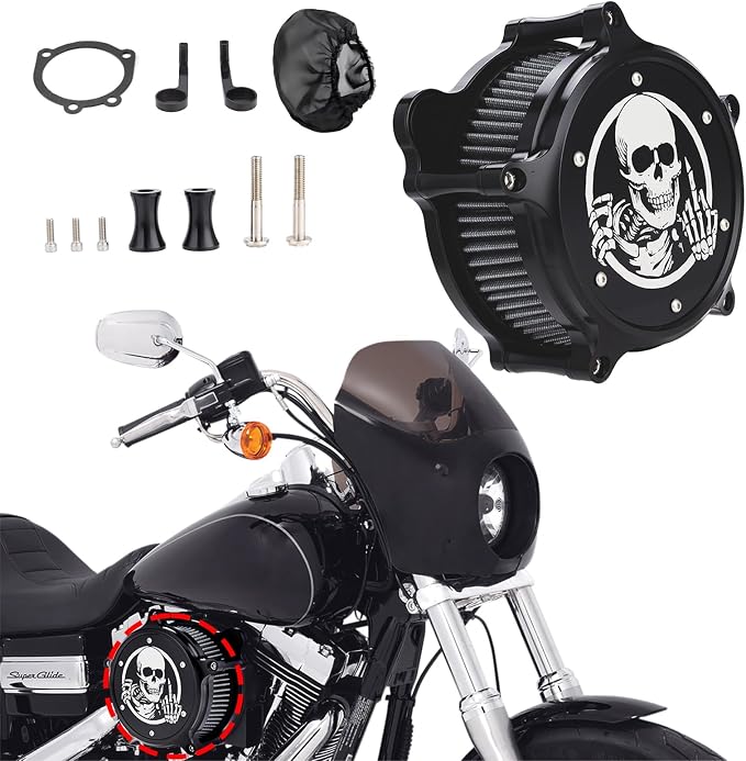 Motorcycle Air Filter Skull Style Air Cleaner by Aferrizu