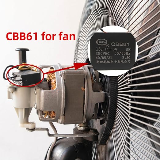 CBB61 Capacitor 16uf 350V AC Ceiling Fan 2 Wire 50/60Hz - Image 4