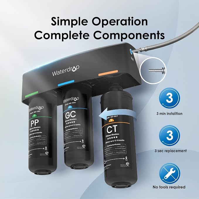 Waterdrop TSA 8 Layer Under Sink Water Filter System, Under Sink Water - Image 9