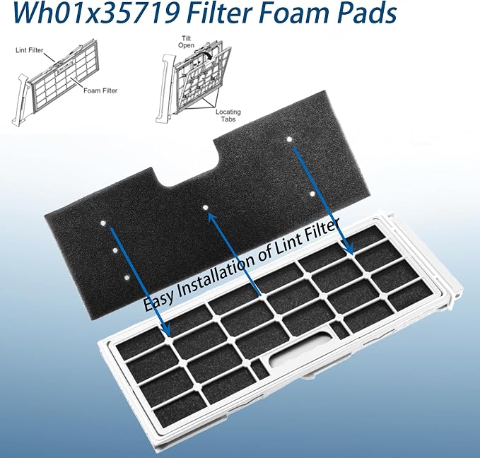 WH01X35719 Lint Filter, WH01X35719 Washer Dryer Filter Sponge Compatible - Image 3