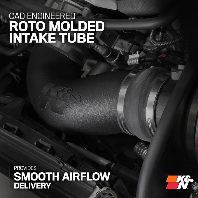 K&N Cold Air Intake System: Dry-Flow Air Filter, Increase Performance & Towing: - Image 5
