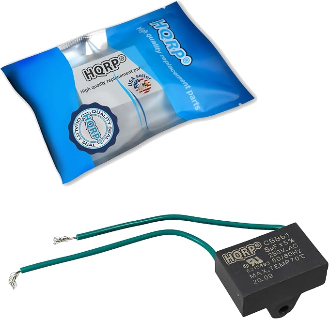 HQRP Capacitor Compatible with Hampton Bay Ceiling Fan CBB61 5uf 2-Wire UL - Image 3