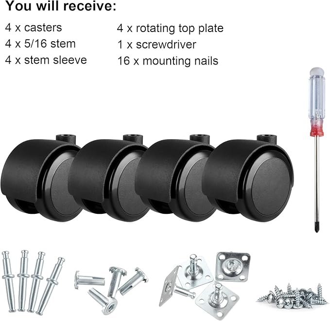2 inch Caster Wheels 5/16 inch Valve stem and Rotating top Plate Installation - Image 7