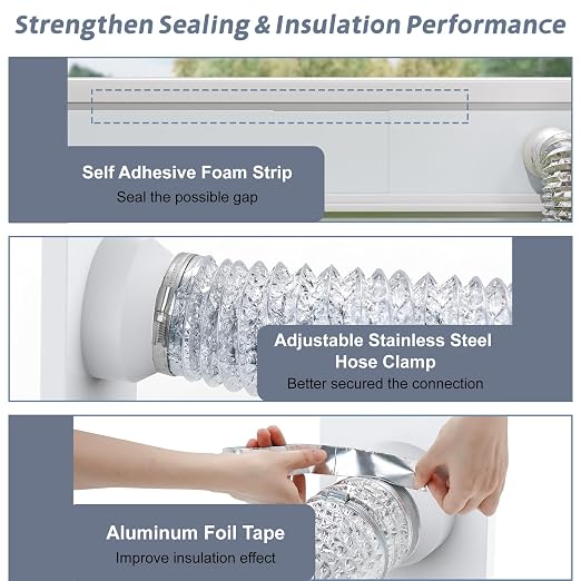 Flamorrow Window Vent Kit with Outdoor Vent Cover Fit - Image 6