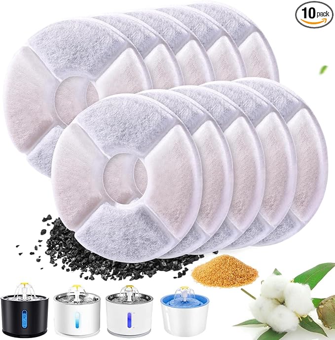 Cat Water Fountain Filter, 10 Pack Replacement Filters by RBAYSALE