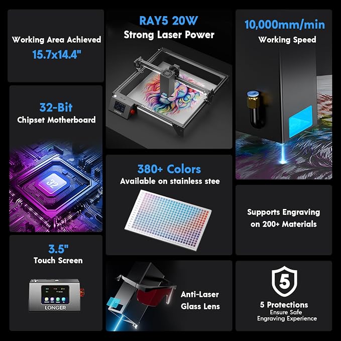 Longer RAY5 20W Laser Engraver - Image 2