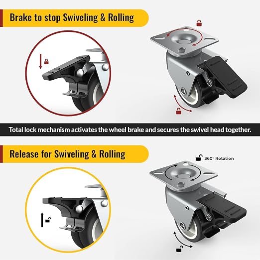 2" Caster Wheels Set of 4 - Image 6