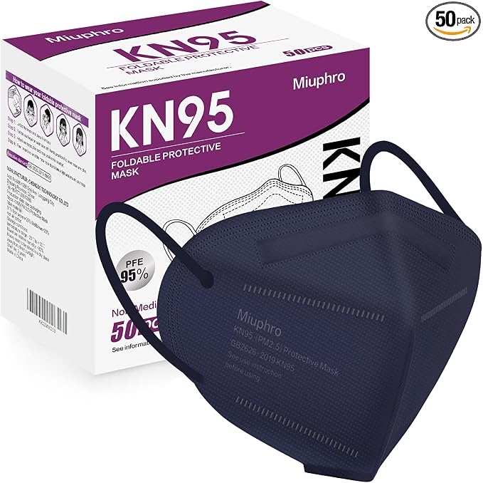 Miuphro KN95 Face Mask 50 Pack, Disposable Respirator Masks, 5 Layer Design by Miuphro