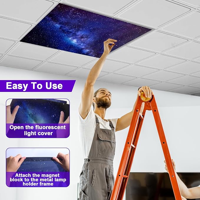 4 Pcs Fluorescent Light Covers for Ceiling Lights Classroom, Stylish - Image 5