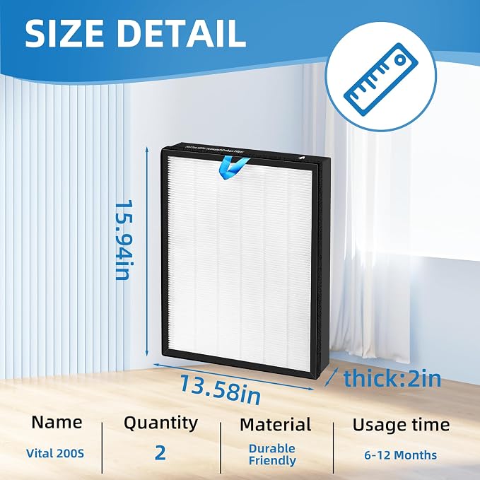 Vital 200S Replacement Filter for LEVOIT Vital 200S Air Purifier, 3-in-1 True - Image 6