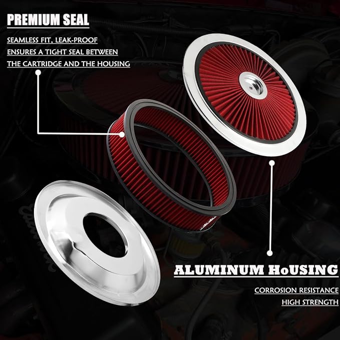 14"x3" Round Air Cleaner Filter Assembly Kit - Image 2