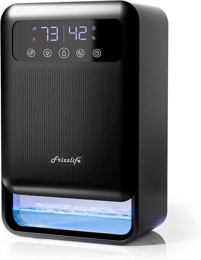 Frizzlife Air Dehumidifier, 135oz Water Tank W/Purifying Function, Quiet Small by FRIZZLIFE