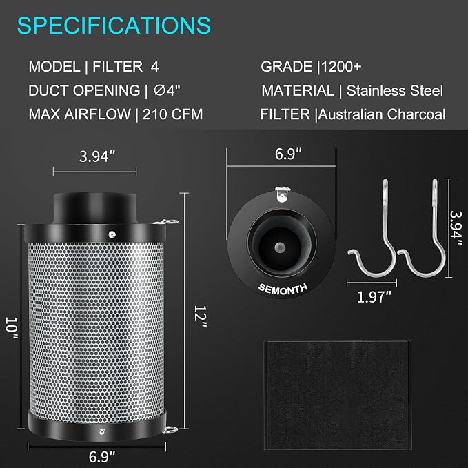 ATOUR 4" Air Carbon Filter - Image 5