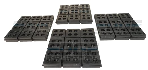 HEAVY DUTY ANTI VIBRATION ISOLATION PADS 6" X 6" X 3/4" ALL RUBBER WAFFLE TYPE - Image 2