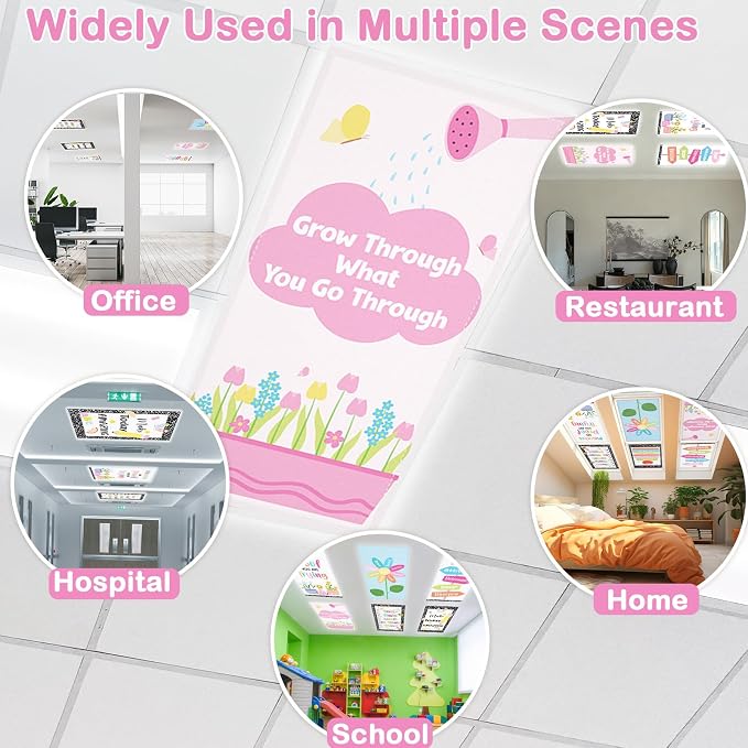QOUBAI 8PCS Fluorescent Light Covers, 4x2 Feet Magnetic Light Cover Fluorescent - Image 7