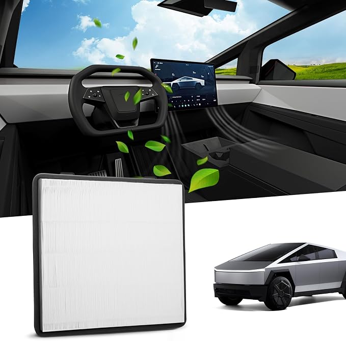 BASENOR 2026 Upgraded Tesla Cybertruck Air Filter HEPA Cabin Intake Air Filter by BASENOR