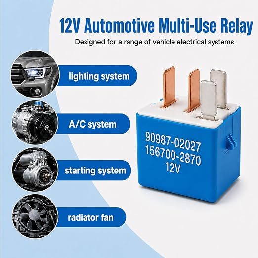 90987-02027 AC Relay 2 Pack, 4-Pin 12V Automotive Multi-Use Relay, A/C - Image 5
