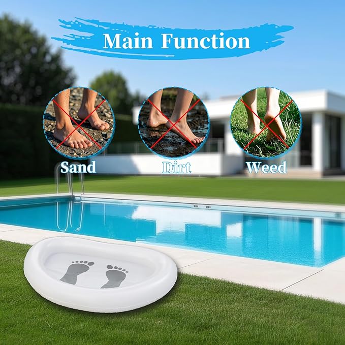 Portable Inflatable Foot Bath for Beach & Pool - Quick Sand Removal Wash Basin with Manual Pump, Keep Tent, Car, Pool Clean,Designed for Outdoor & Travel Use