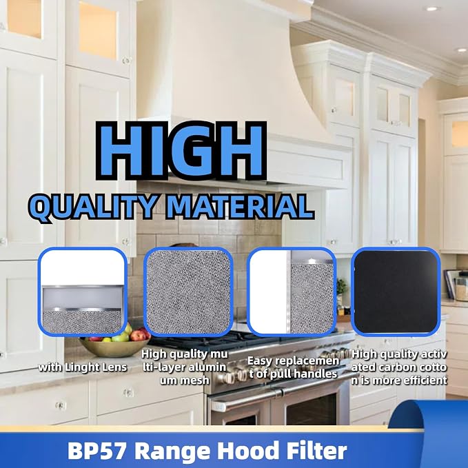 BP57 Range Hood Filter with Light Lens 11-3/8 x 11-3/4 In 1-Pack Stove Hood - Image 4