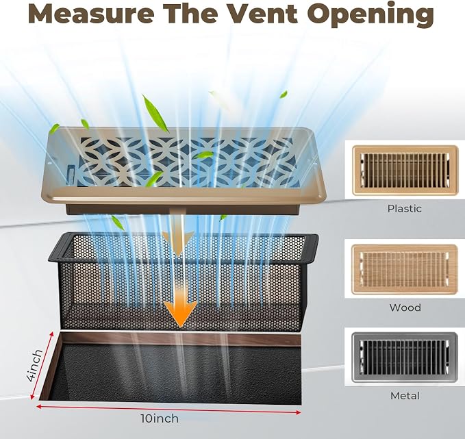 Floor Vent Screen Net for 4x10'' Floor Register, Vent Mesh for Trapping Debris - Image 5
