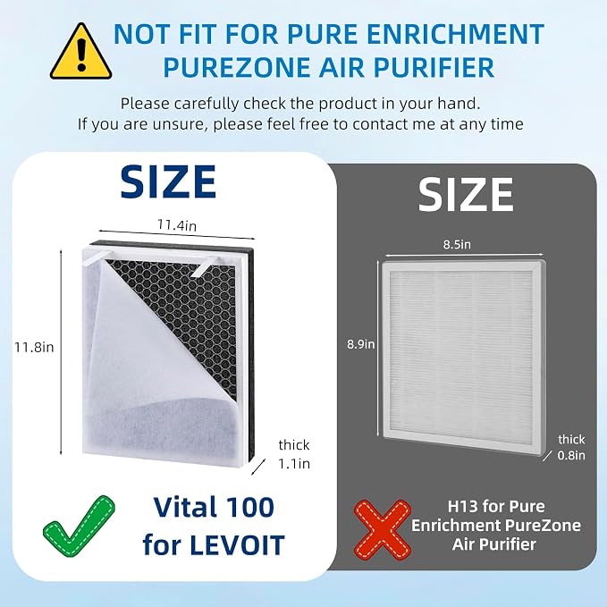 Vital 100 Replacement Filter for LEVOIT Vital 100 Air Purifier, 3-in-1 True - Image 3