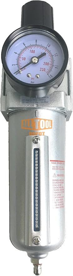 1/2" NPT HEAVY DUTY Compressed Air In Line Filter Regulator Combo Piggyback by AllToolDepot
