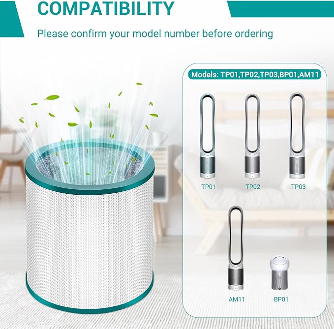 2 Pack TP01 HEPA Replacement Filter Compatible - Image 3