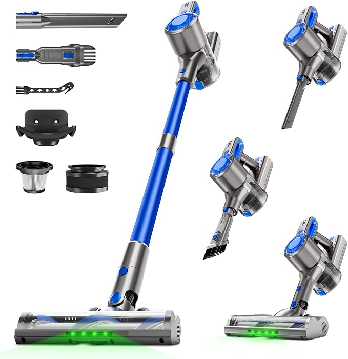 Cordless Vacuum Cleaner for Home, Powerful Stick Vacuum by HONKIOfficial