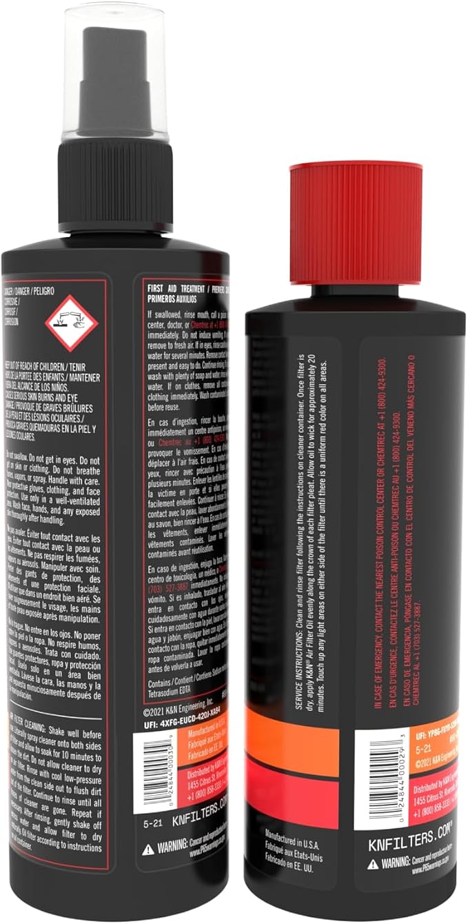 K&N Air Filter Cleaning Kit: Squeeze Bottle Filter Cleaner and Red Oil Kit; - Image 5