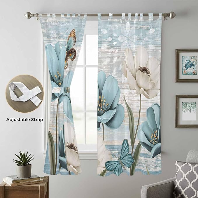 Spring Floral Living Room Curtains 96 Inch Length, Window Curtains Tab Top - Image 5