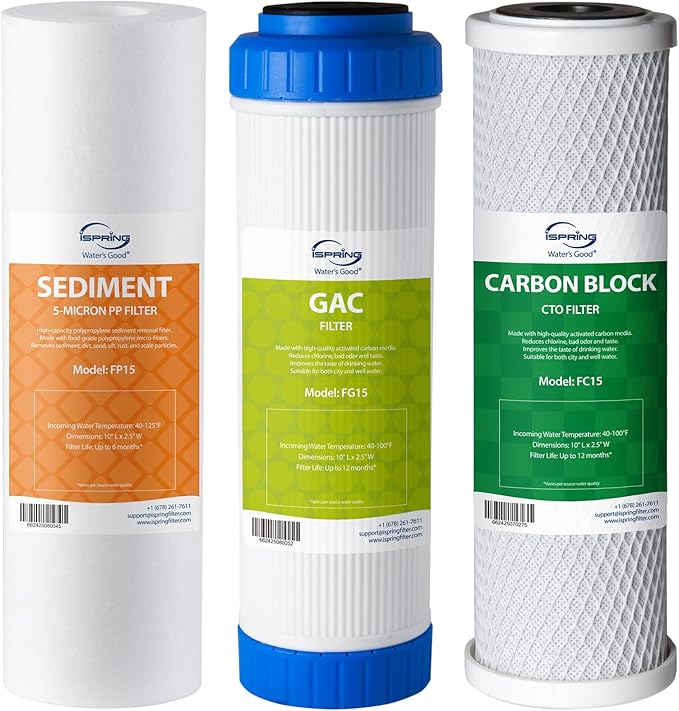 iSpring F3 NSF Certified 6-Month Prefilter Replacement Water Filter Cartridge by iSpring