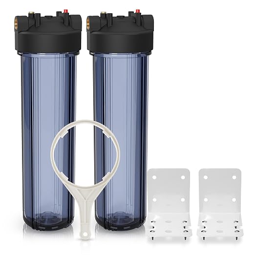 Max Water Whole House 20" x4.5" Purple Clear WH Water Filter Housing 1 inch by MaxWater