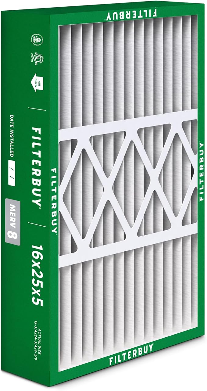 Filterbuy 16x25x5 Air Filter MERV 8 Essential Dust & Allergy Defense, Pleated - Image 8