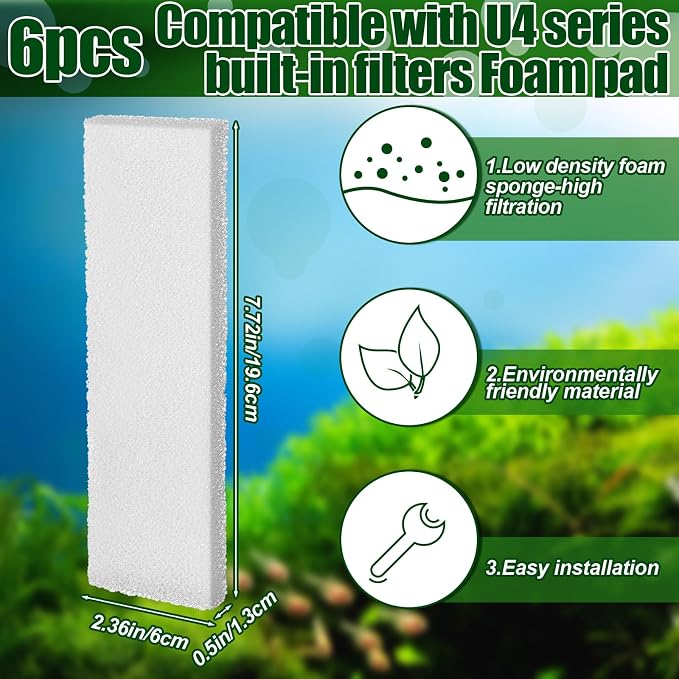 Pangda 12 Pcs Carbon Filter Foam Pads and Foam Filters Compatible - Image 2