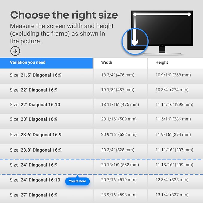 VINTEZ 24 inch Blue Light Blocking Screen Protector Panel - Image 6