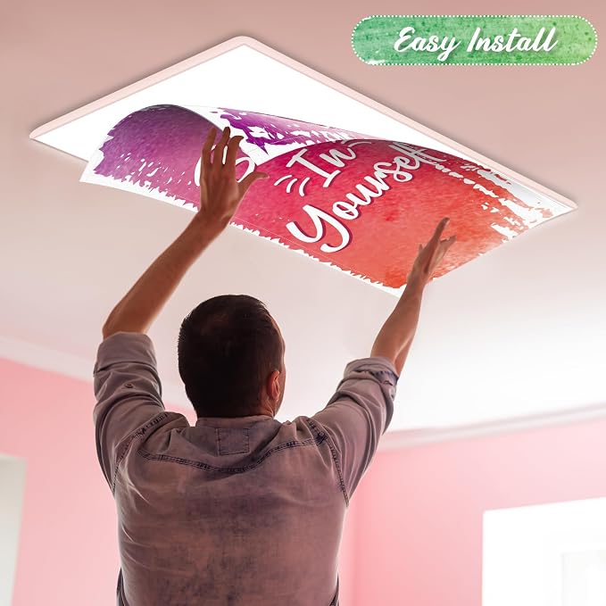 8Pcs Classroom Light Covers for Fluorescent Lights, Magnetic 2x4 FT Ceiling - Image 4