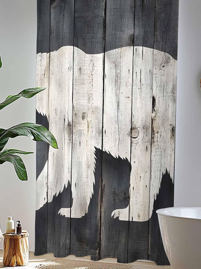 Sheer Curtains 96 Inches Long, Rustic Counrty Vintage Wood Grain Privacy Voile - Image 4