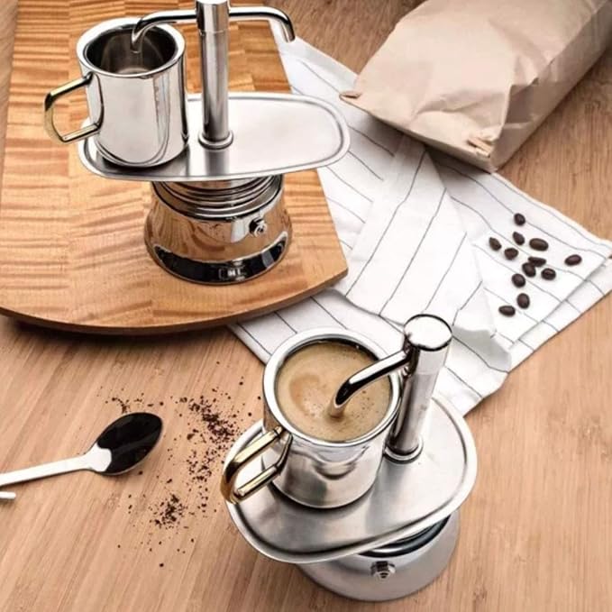 50ML 200ML Single Spout Mocha Pot Classic Stovetop Coffee Maker Stainless Steel - Image 4