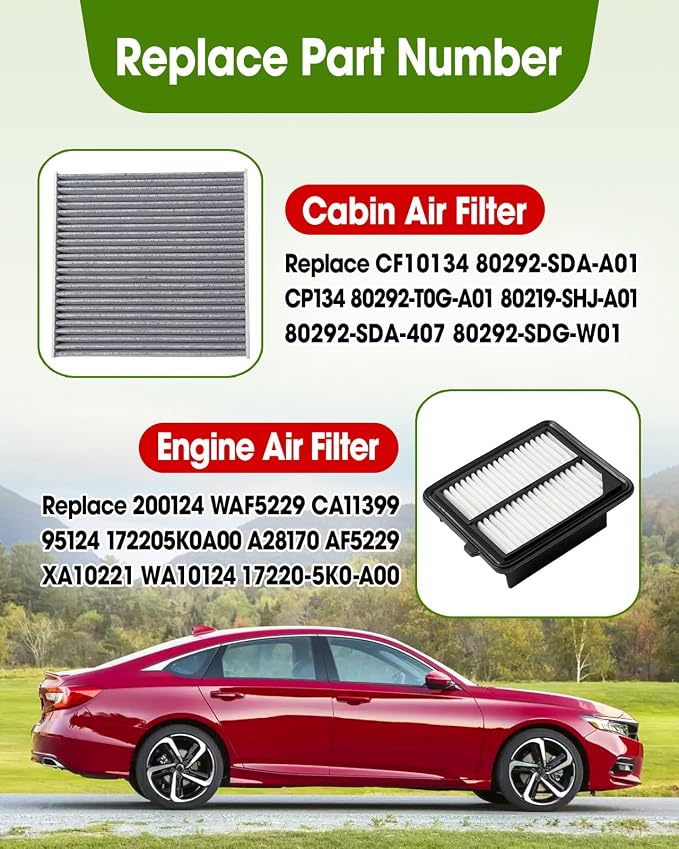 Cabin Air Filter Replace CF10134 & Engine Air Filter Replace CA11399 Compatible - Image 4