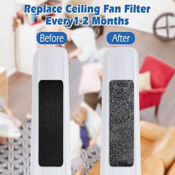 Ceiling Fan Filters for Blades 6 Pack Fan Blade Air Purifier Pads Easy-Stick - Image 7