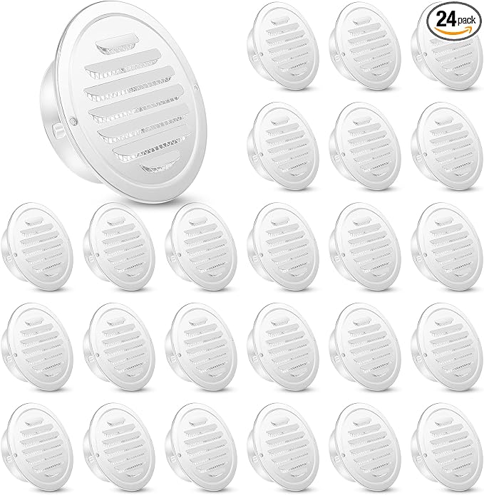 Zonon 24 Pcs Stainless Steel Soffit Vents 4 Inch Round Dryer Vent Cover by Zonon