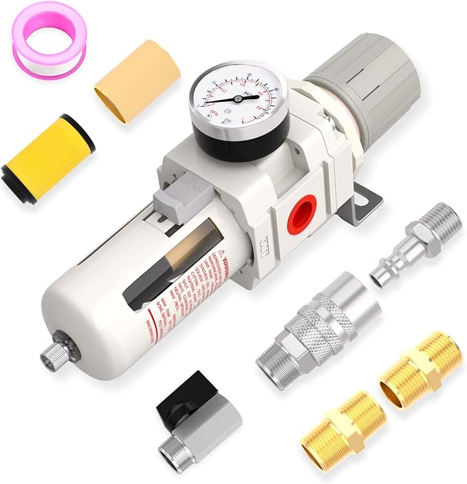 3/8" NPT Air Drying System, 5 Micron Air Line Filter by MEANLINMEASURE
