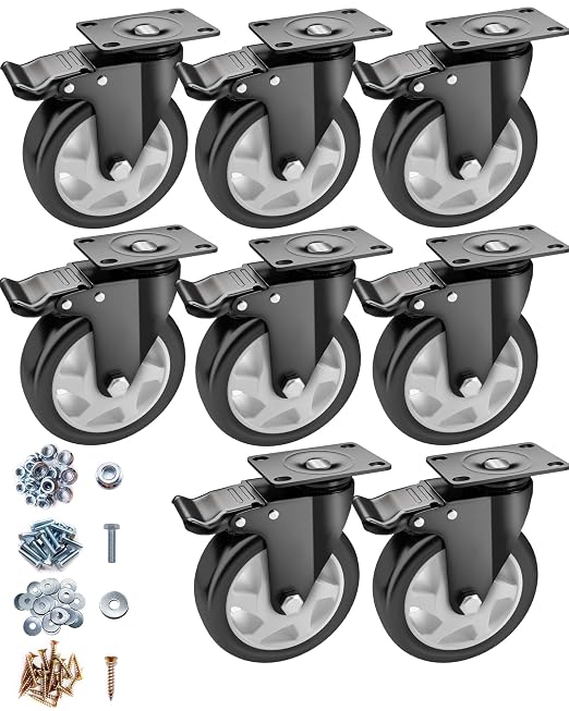 Casters, Top Plate Swivel Wheels, Locking Casters by ATrustedCasterWheelsBrand