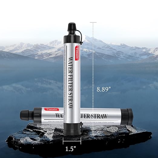 6 Pack Timain 4-Stage Filtration, High Flow Rate Water Filter Straw, Water - Image 2
