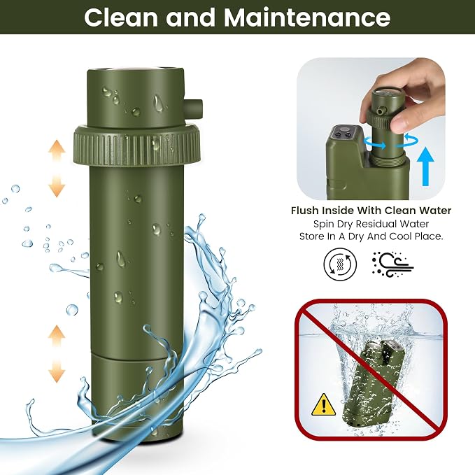 Electric Portable Water Filter Survival, Fast Flow, Lightweight, 4-Layer - Image 8