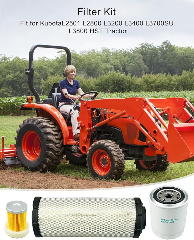 Filter Kit Fit For Kubota L2501 L2800 L3200 L3400 L3700SU L3800 HST Tractor - Image 2