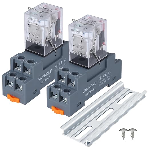 2PCS Electromagnetic Power Relay, 8-Pin 10A 110/120 AC Relay Coil by VAMRONE
