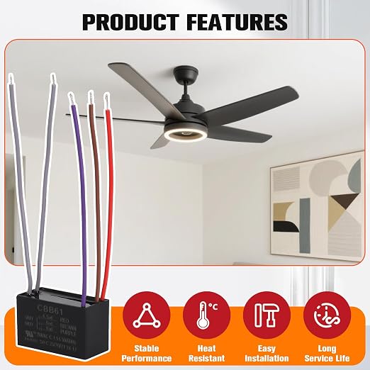 Podoy Ceiling Fan Capacitor CBB61 - Image 5